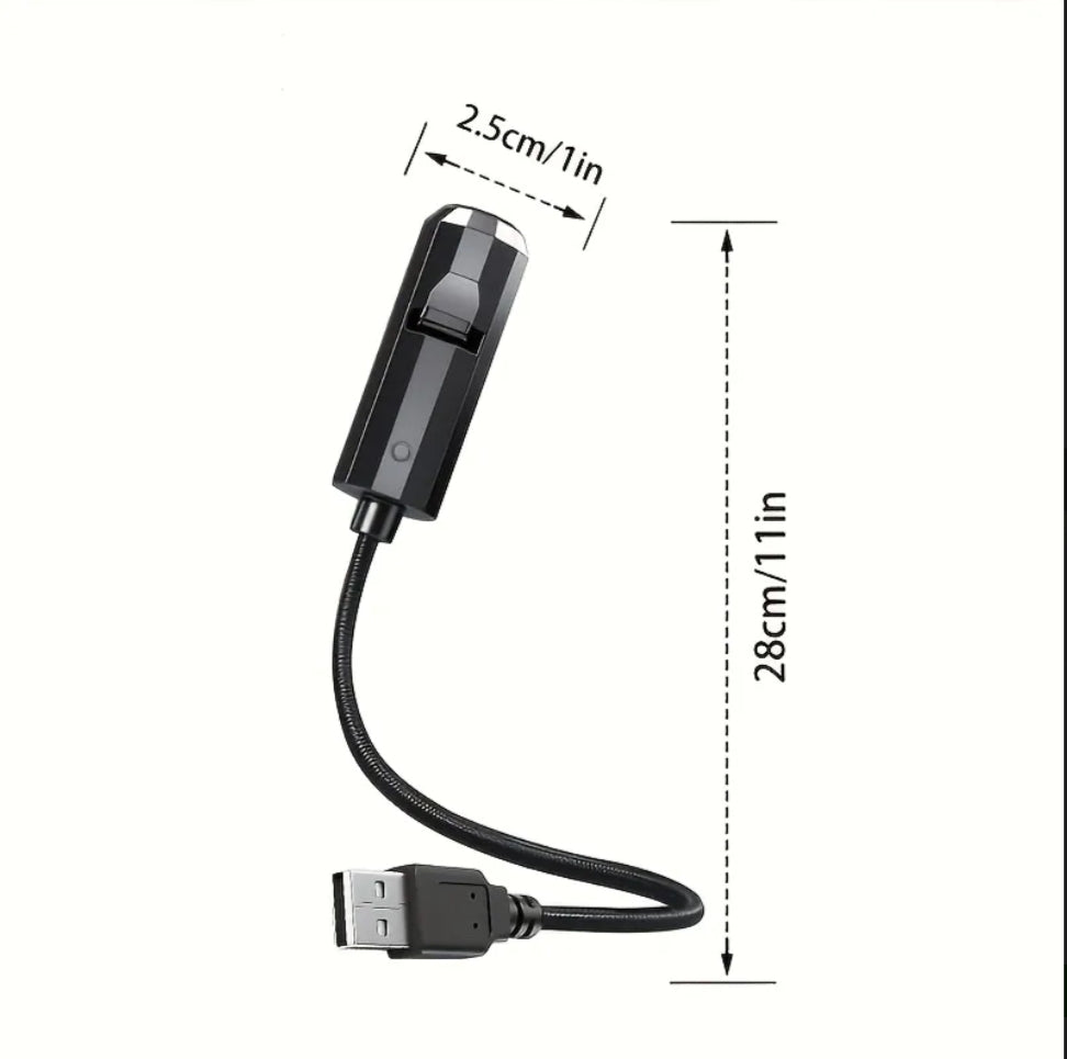 Flexible USB Gooseneck LED Projector Light – Car & Gaming Ambient Night Lamp