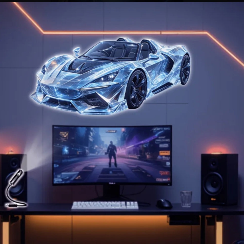 Flexible USB Gooseneck LED Projector Light – Car & Gaming Ambient Night Lamp