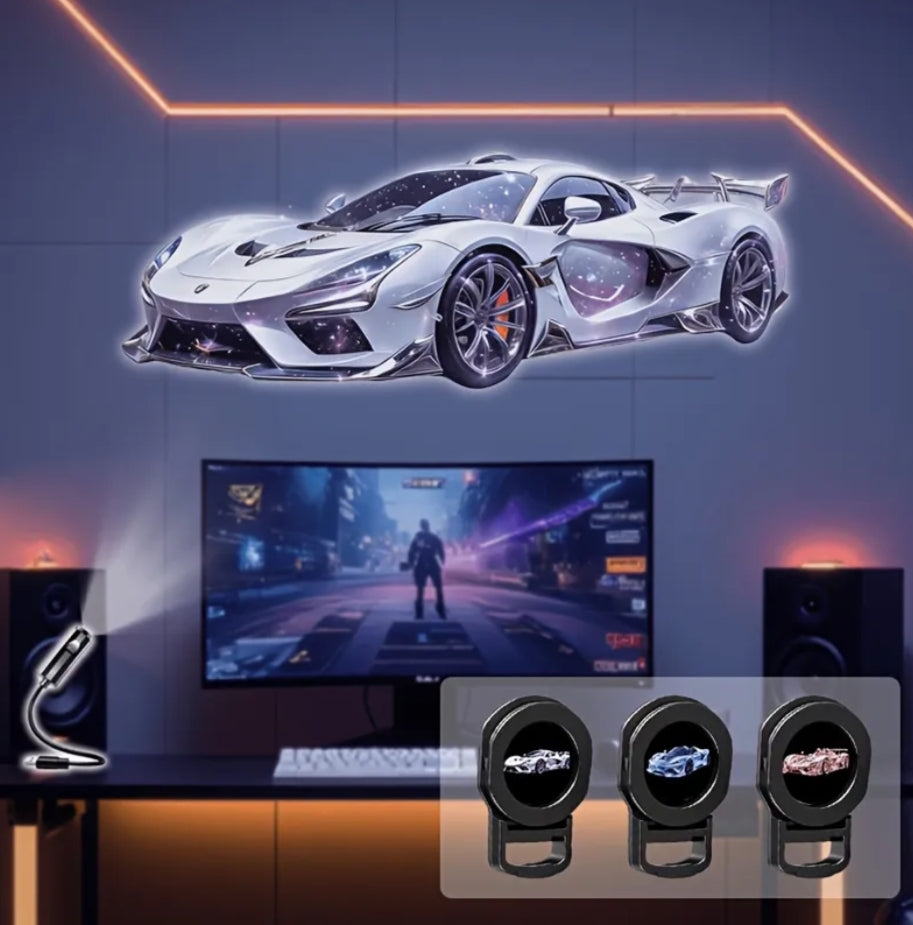 Flexible USB Gooseneck LED Projector Light – Car & Gaming Ambient Night Lamp